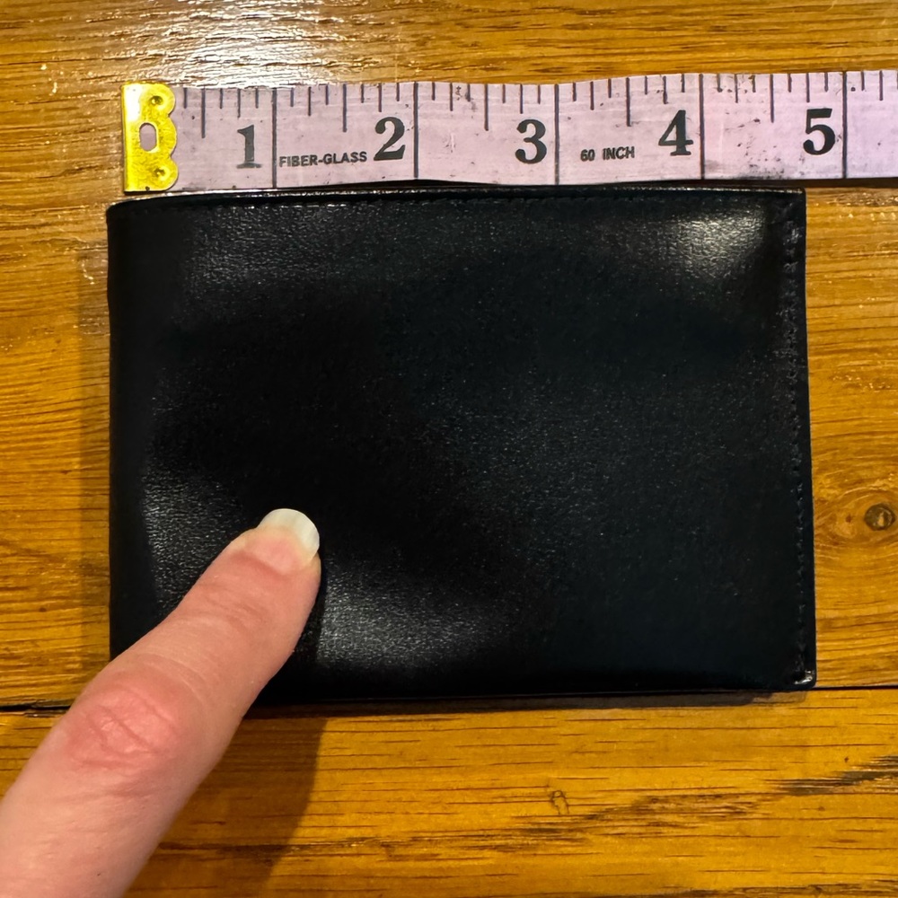 Bosca Hello-Touch Cowhide Bifold Wallet Black Leather. New Minimalist Vintage - Picture 5 of 11